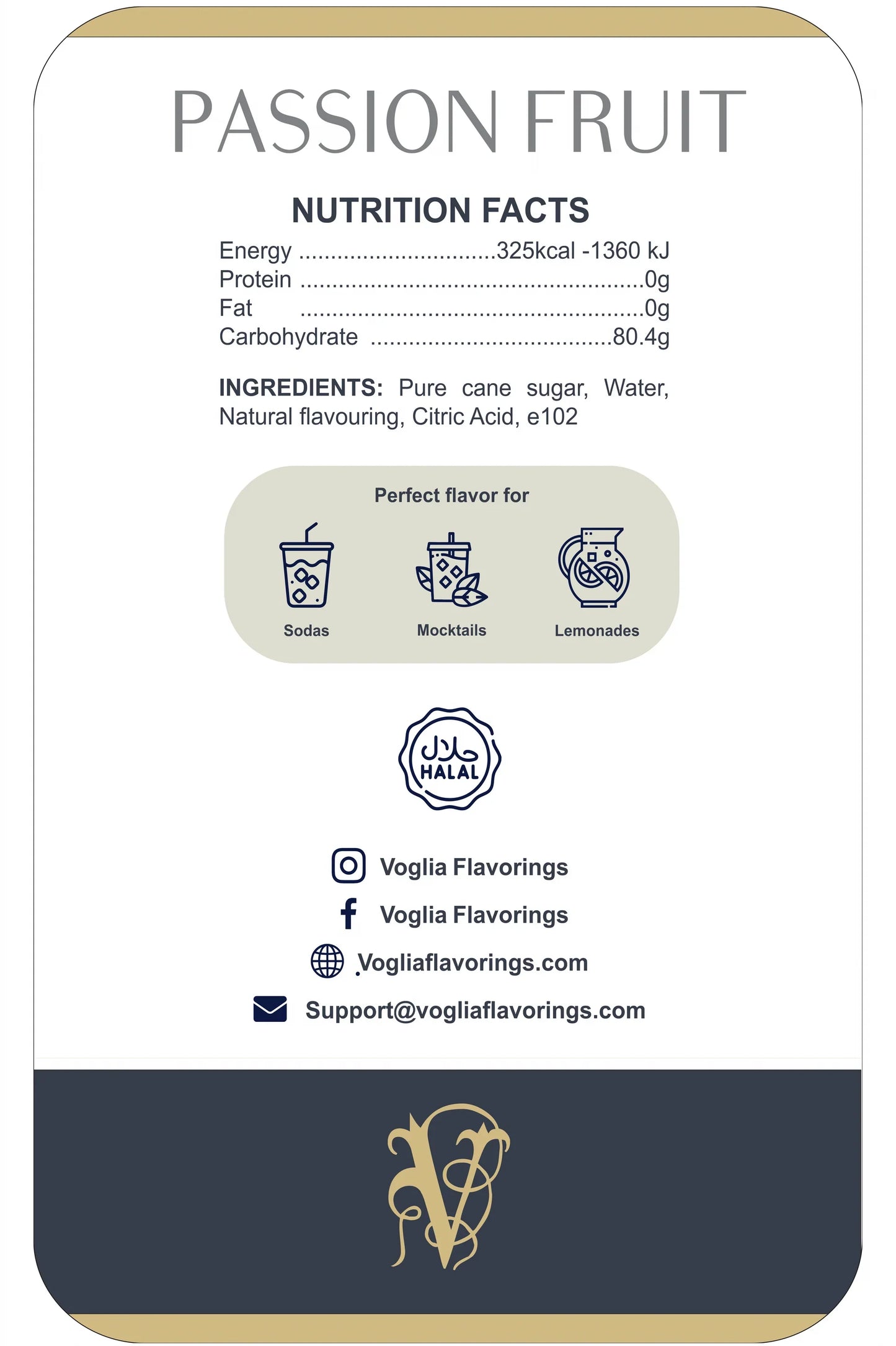 Passionfruit Syrup - 1.05L