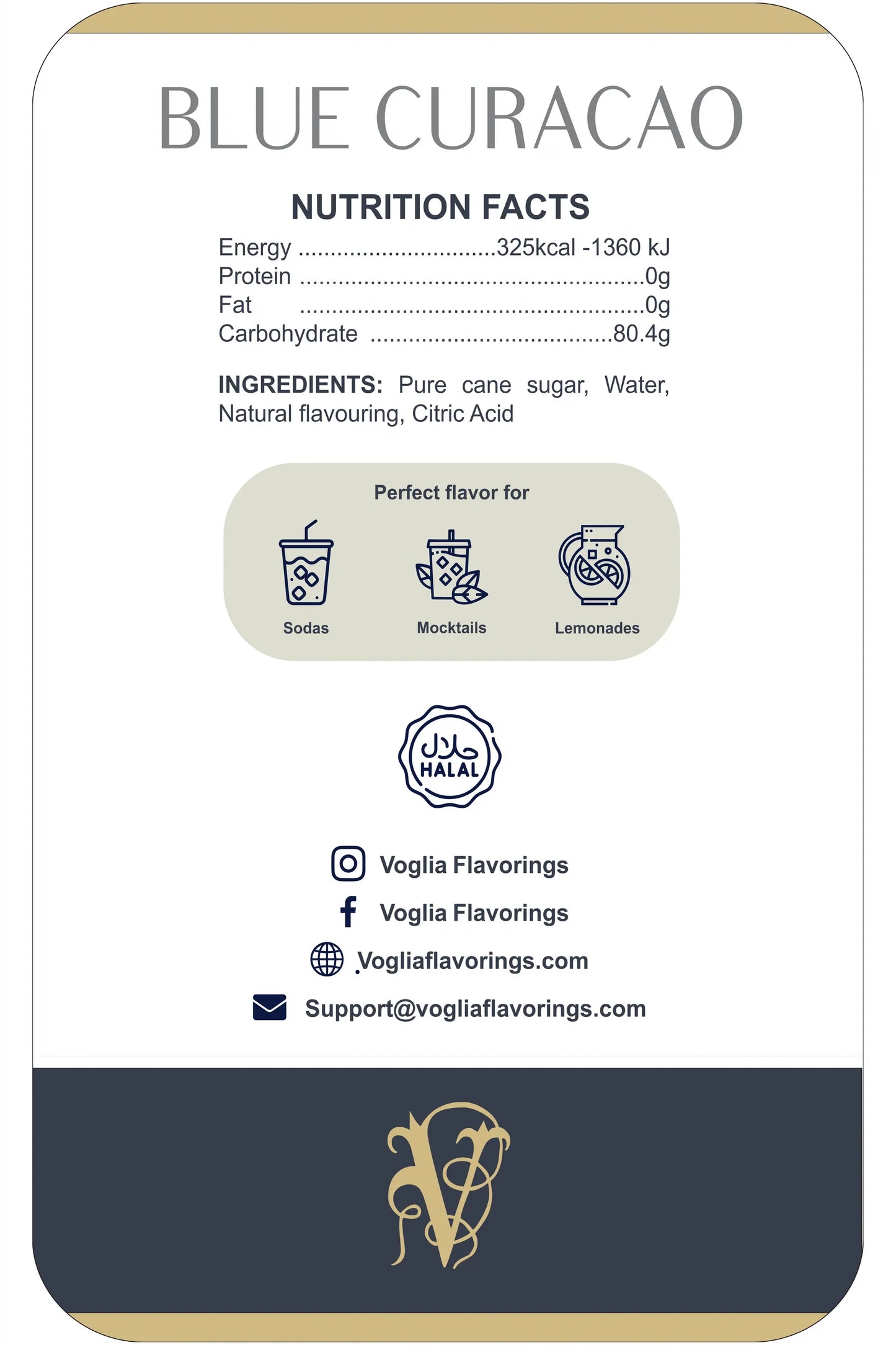 Blue Curacao Syrup - 1.05L